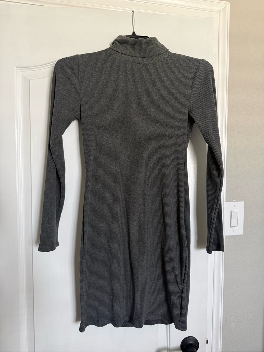 Old Navy Charcoal Ribbed Turtleneck Long Sleeve Dress- M-NWOT